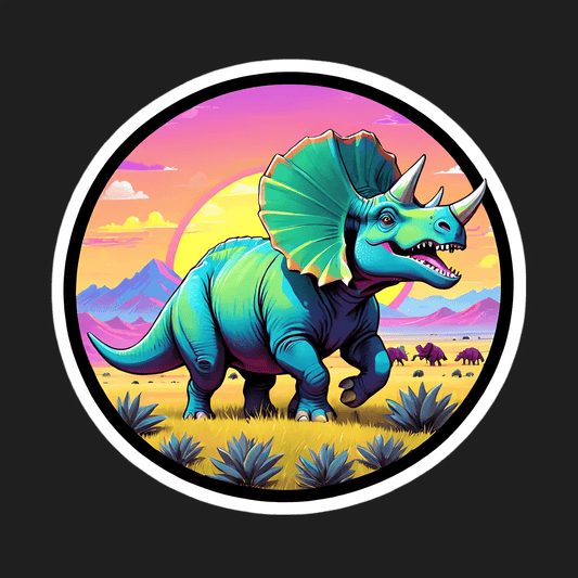 Dinosaur Sunset - UV DTF Sticker - Heat Press Transfer