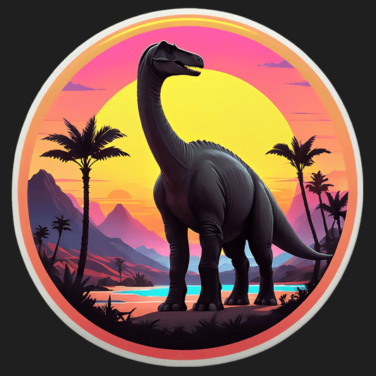 Dinosaur Sunset - UV DTF Sticker - Heat Press Transfer
