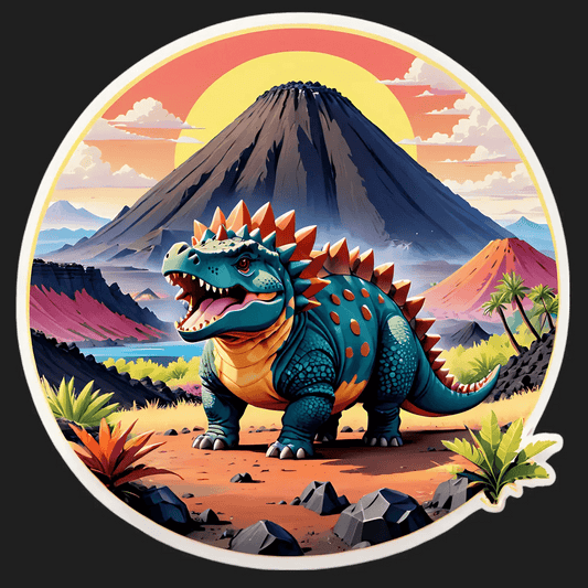 Dinosaur Sunset - UV Sticker - Heat Press Transfer