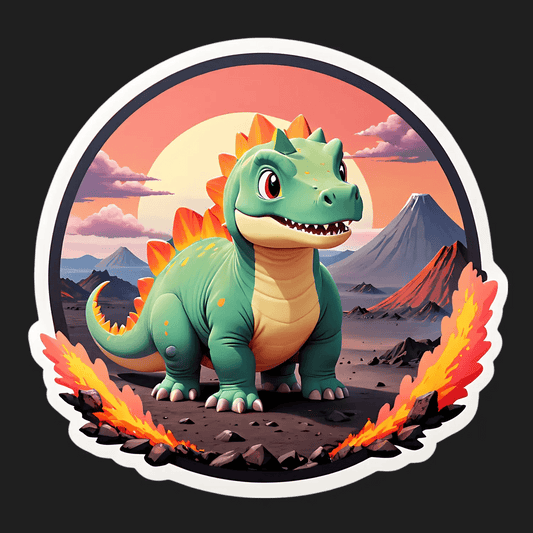 Dinosaur Sunset - UV Sticker - Heat Press Transfer