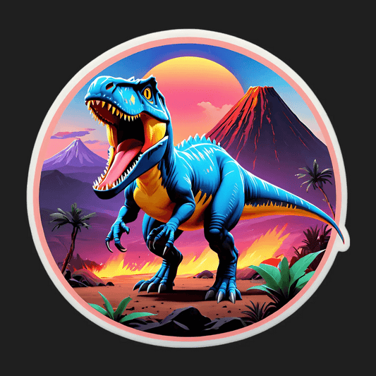 Dinosaur Sunset - Vibrant Sticker - Heat Press Transfer