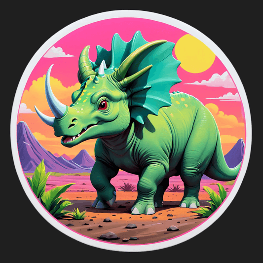 Dinosaur Sunset - Vibrant UV Sticker - Heat Press Transfer