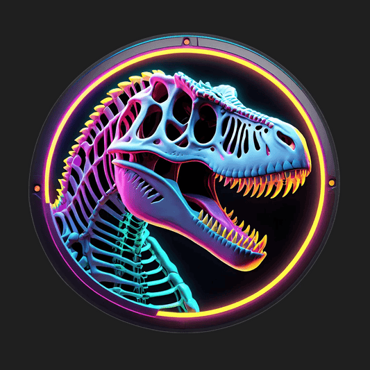 Dinosaur T-Rex Sticker - Neon Glow - Heat Press Transfer