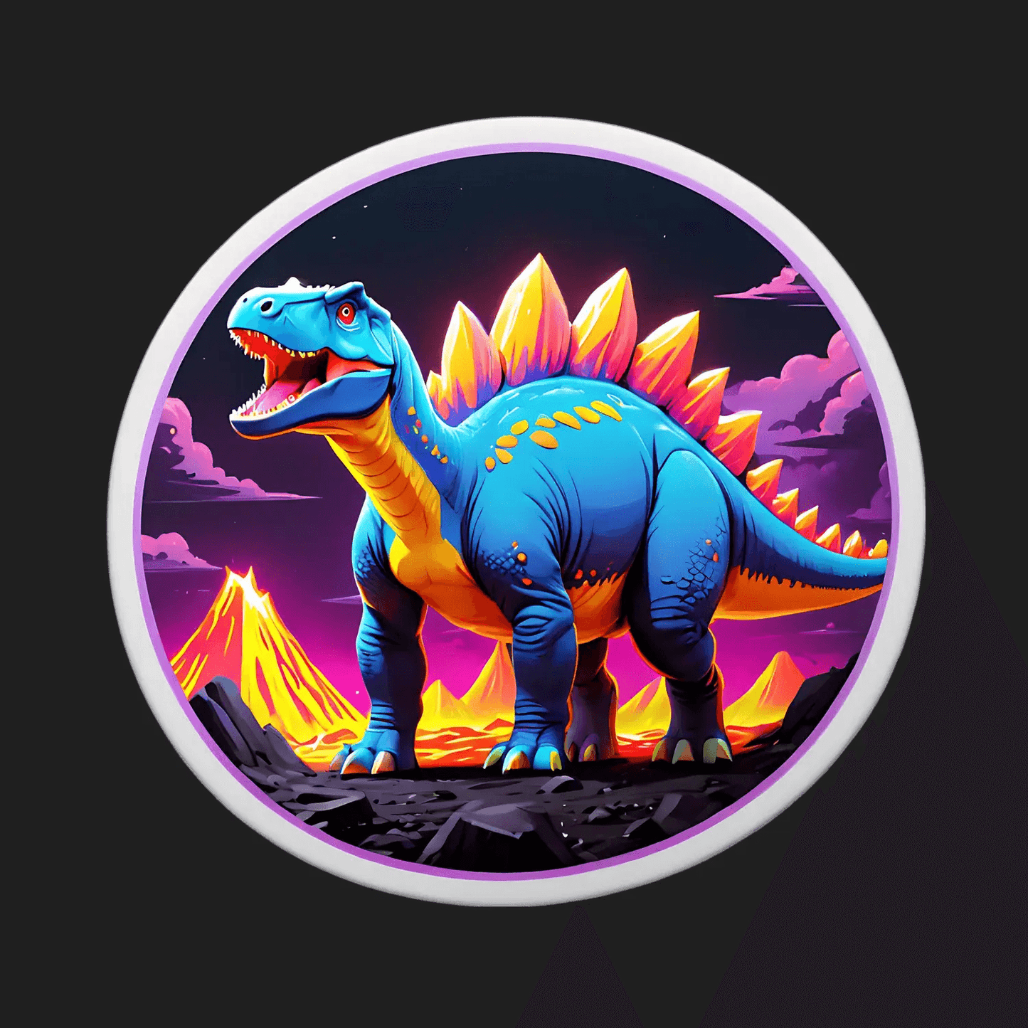 Dinosaur UV Sticker - Vibrant Jurassic Theme - Heat Press Transfer
