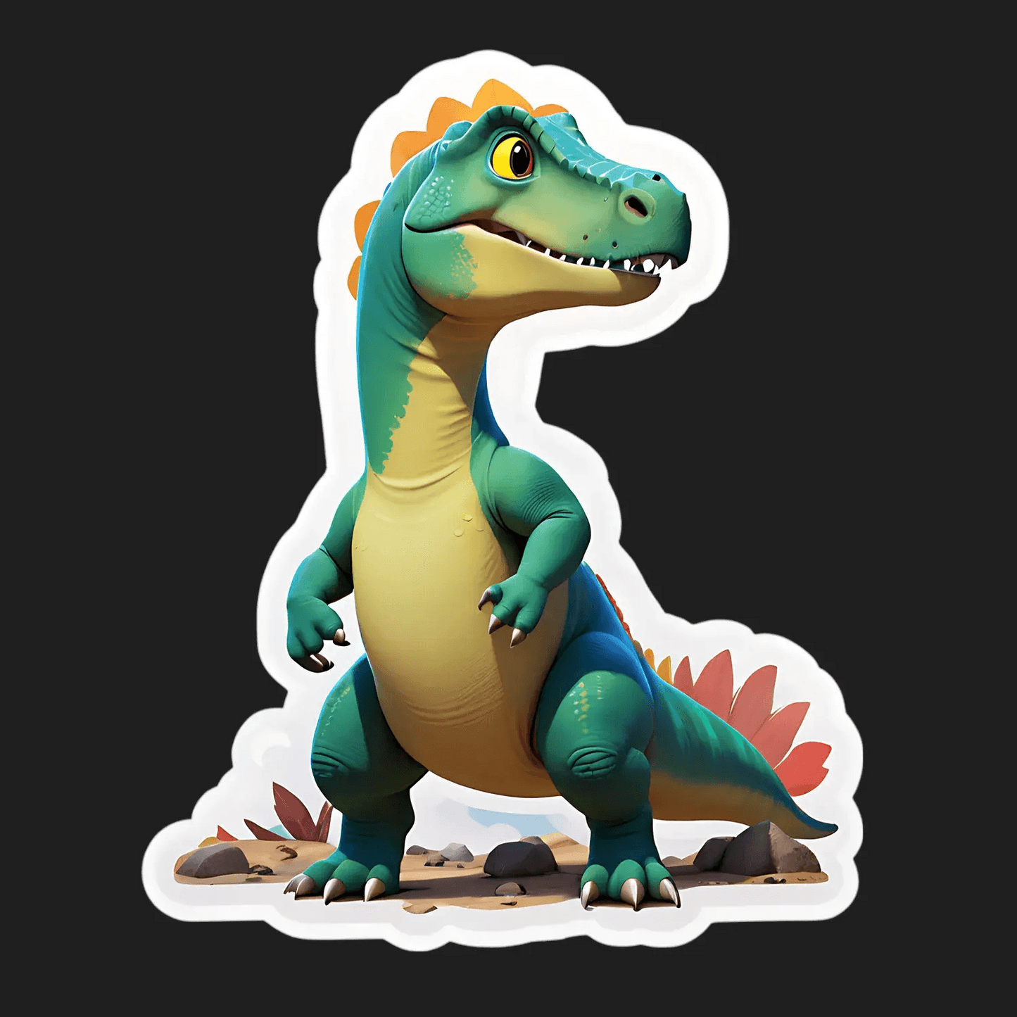 Dinosaur UV Sticker - Vibrant Kid's Decor - Heat Press Transfer