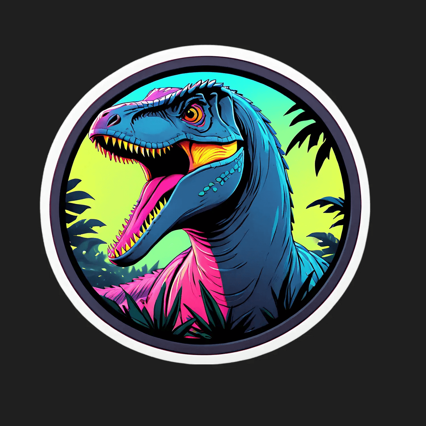Dinosaur Vibrant Jungle Sticker - Heat Press Transfer