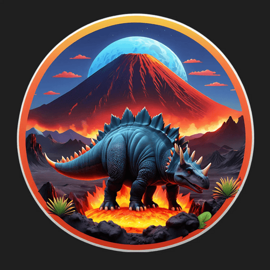 Dinosaur Volcano - Sticker - Heat Press Transfer