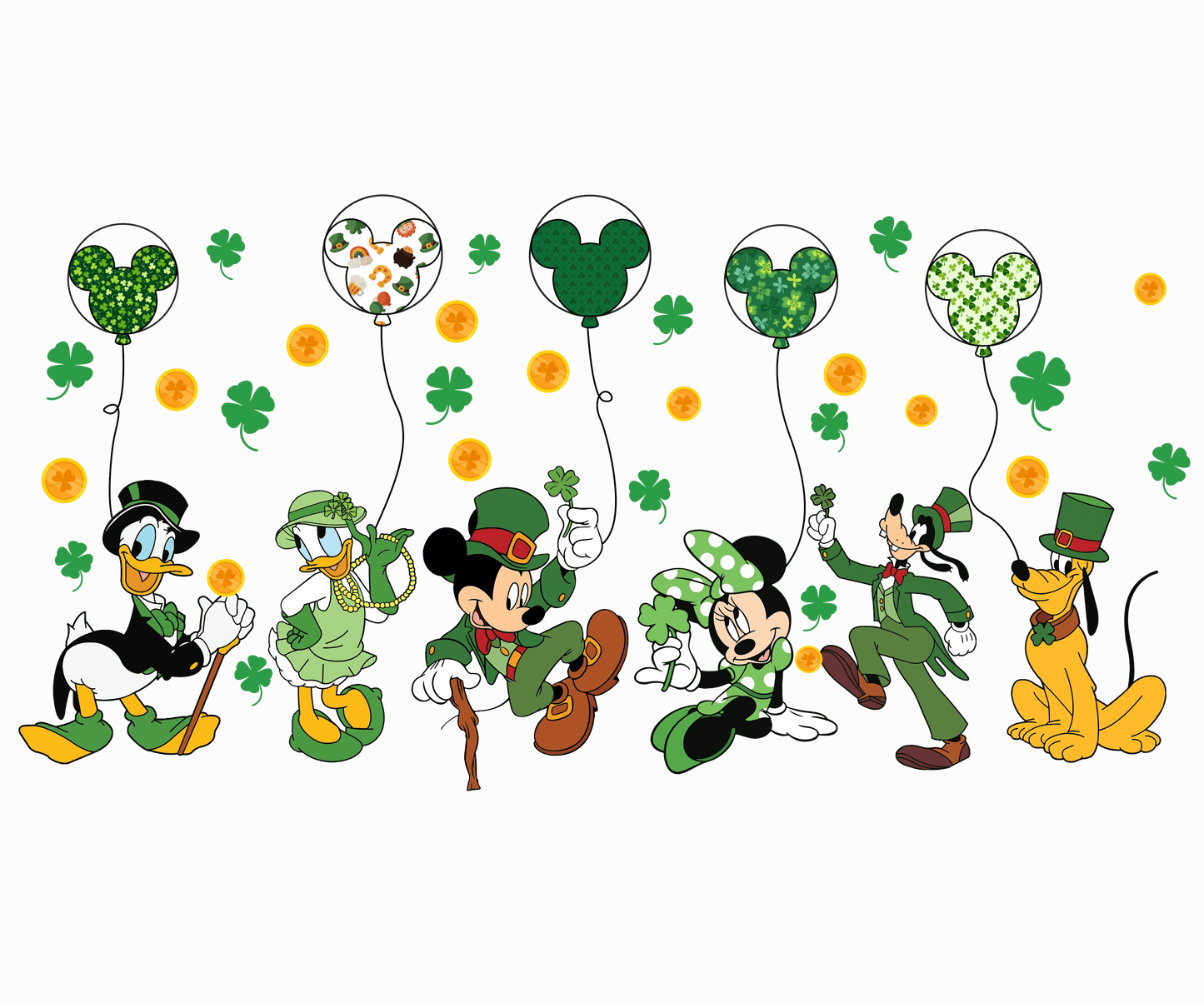 Disney Mickey Mouse Friend St Patrick Day Design - DTF Ready To Press - Heat Press Transfer