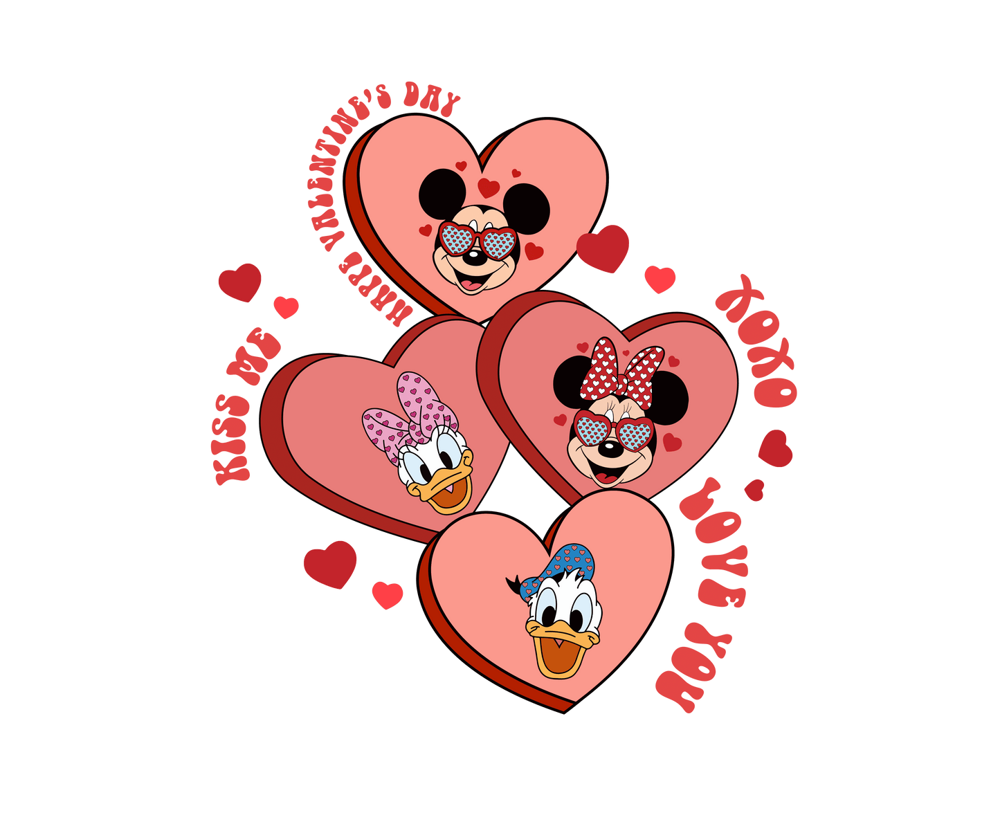 Disney Mickey Mouse Valentine Design - DTF Ready To Press - Heat Press Transfer