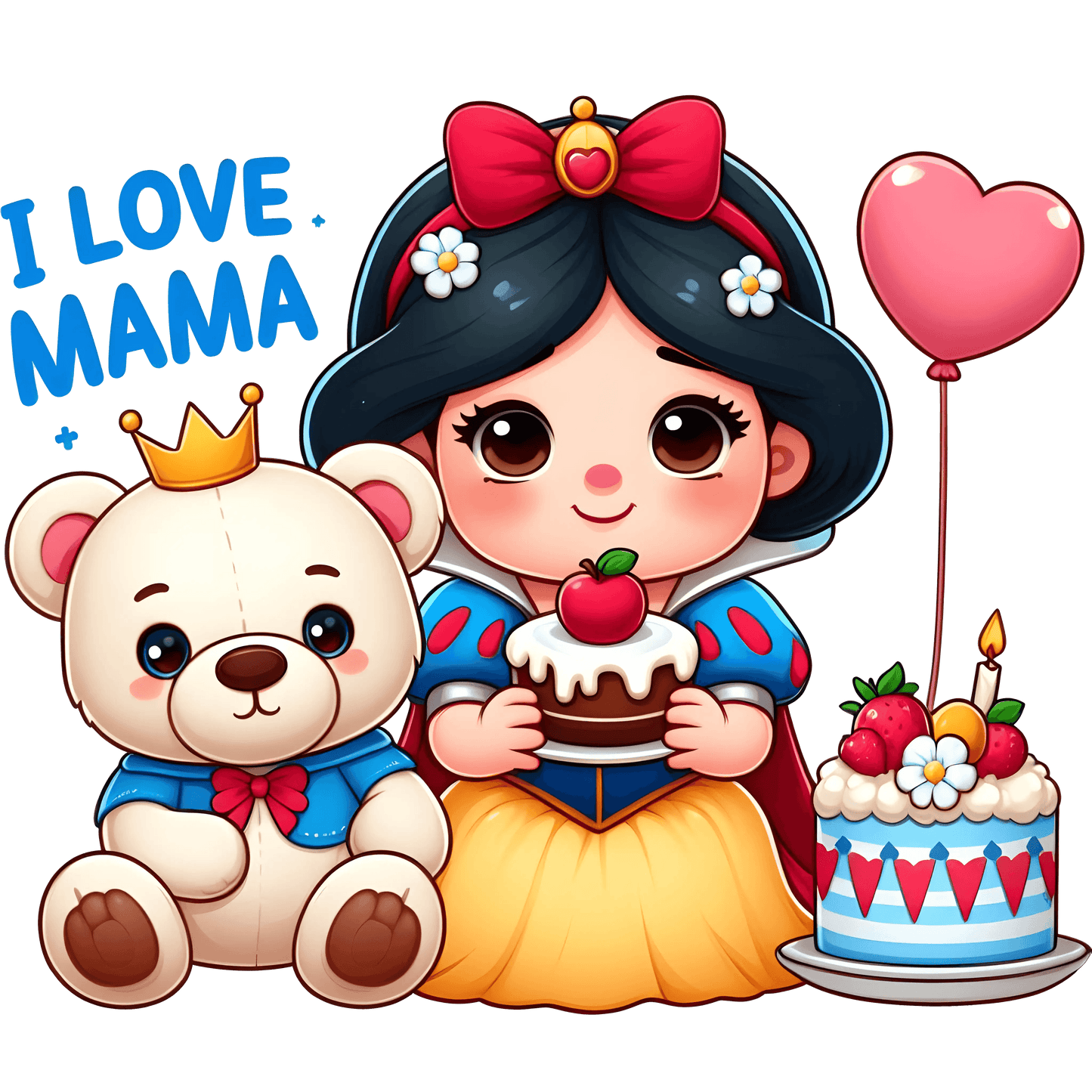 Disney Snow White Mother's Day Design - DTF Ready To Press - Heat Press Transfer