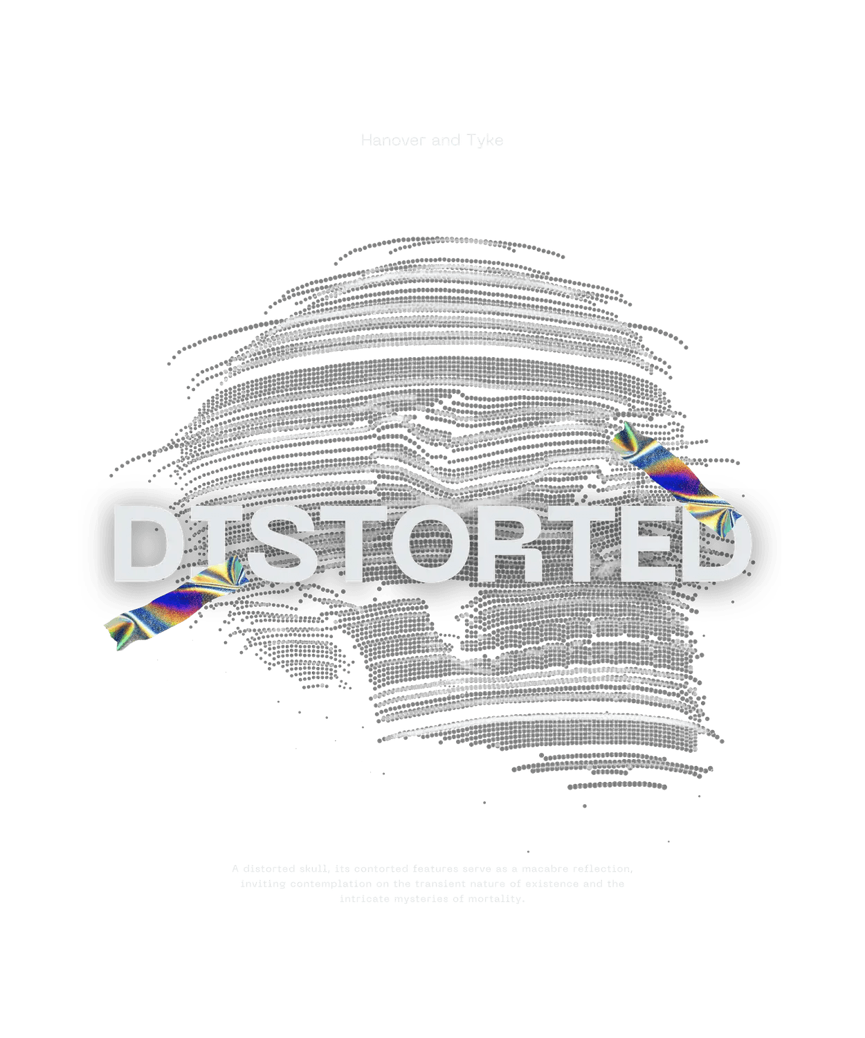 Distorted Skull - DTF Ready to Press (original)