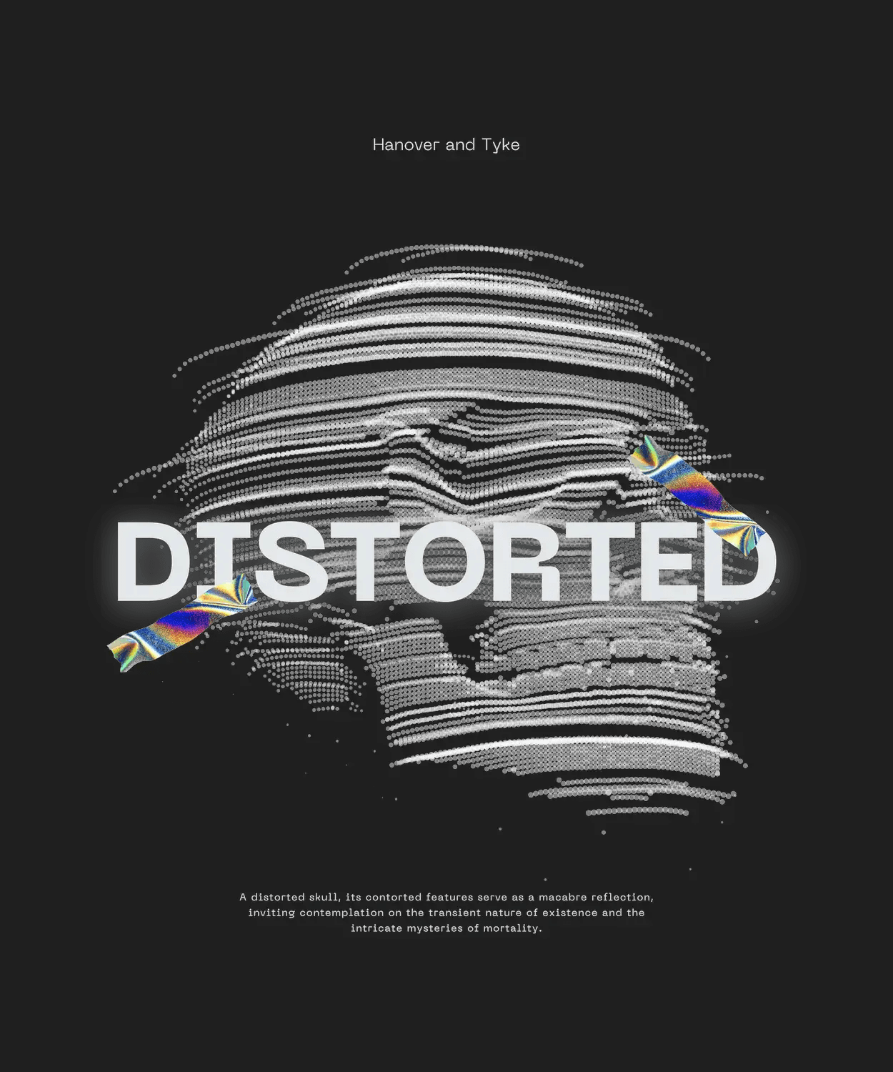 Distorted Skull - DTF Ready to Press (black_bg)