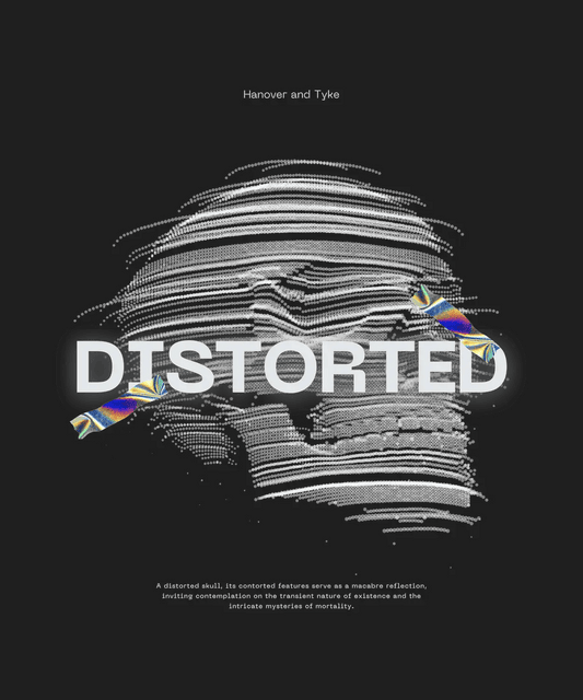 Distorted Skull - DTF Ready to Press - Heat Press Transfer