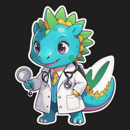 Doctor Dinosaur - UV DTF Sticker - Heat Press Transfer