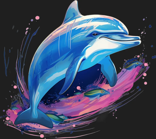 Dolphin Splash - DTF Ready to Press - Heat Press Transfer