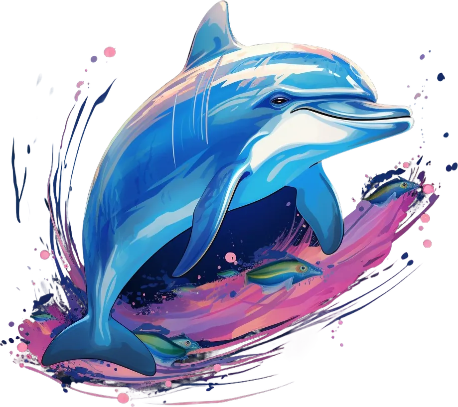 Dolphin Splash - DTF Ready to Press - Heat Press Transfer
