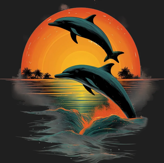 Dolphin Sunset - DTF Ready to Press - Heat Press Transfer