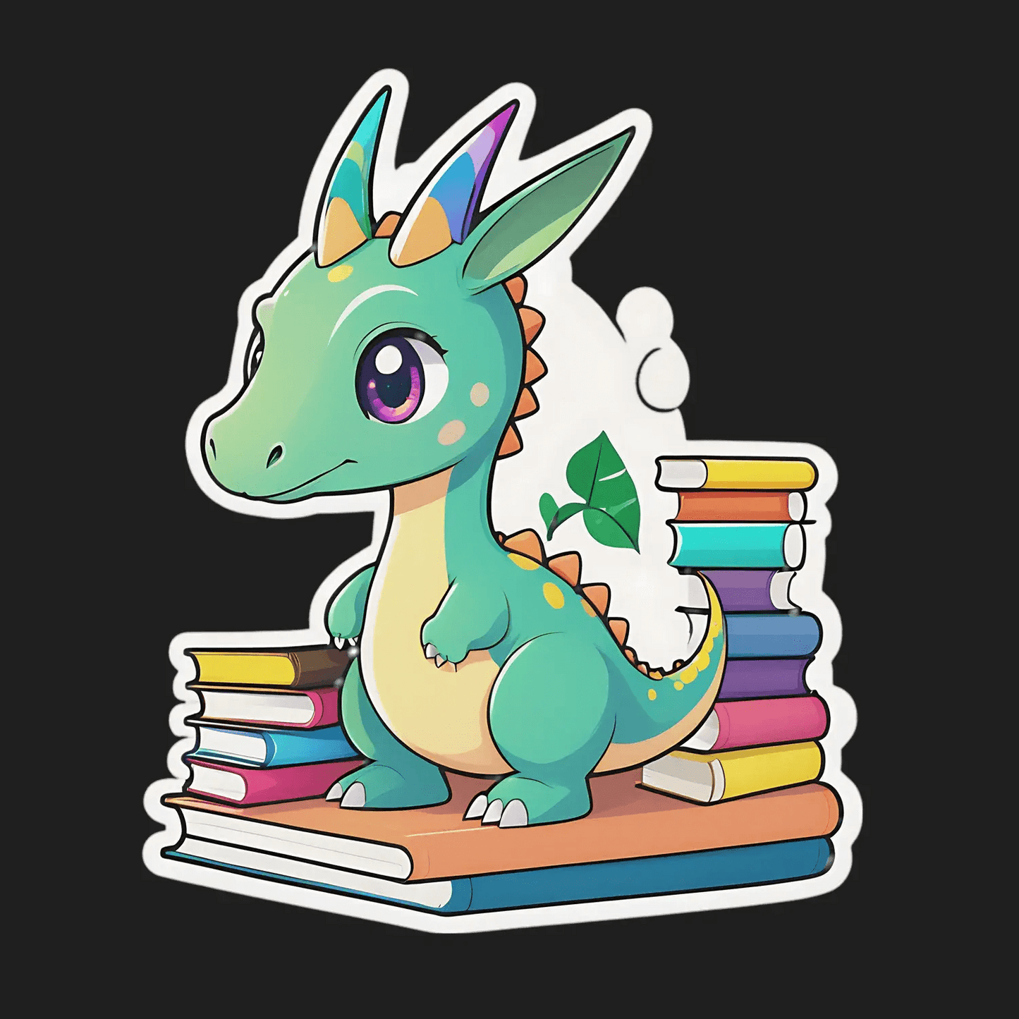 Dragon Book Lover - Sticker - Heat Press Transfer