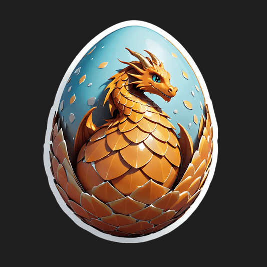 Dragon Egg Sticker - Mystical 3D Design - Heat Press Transfer