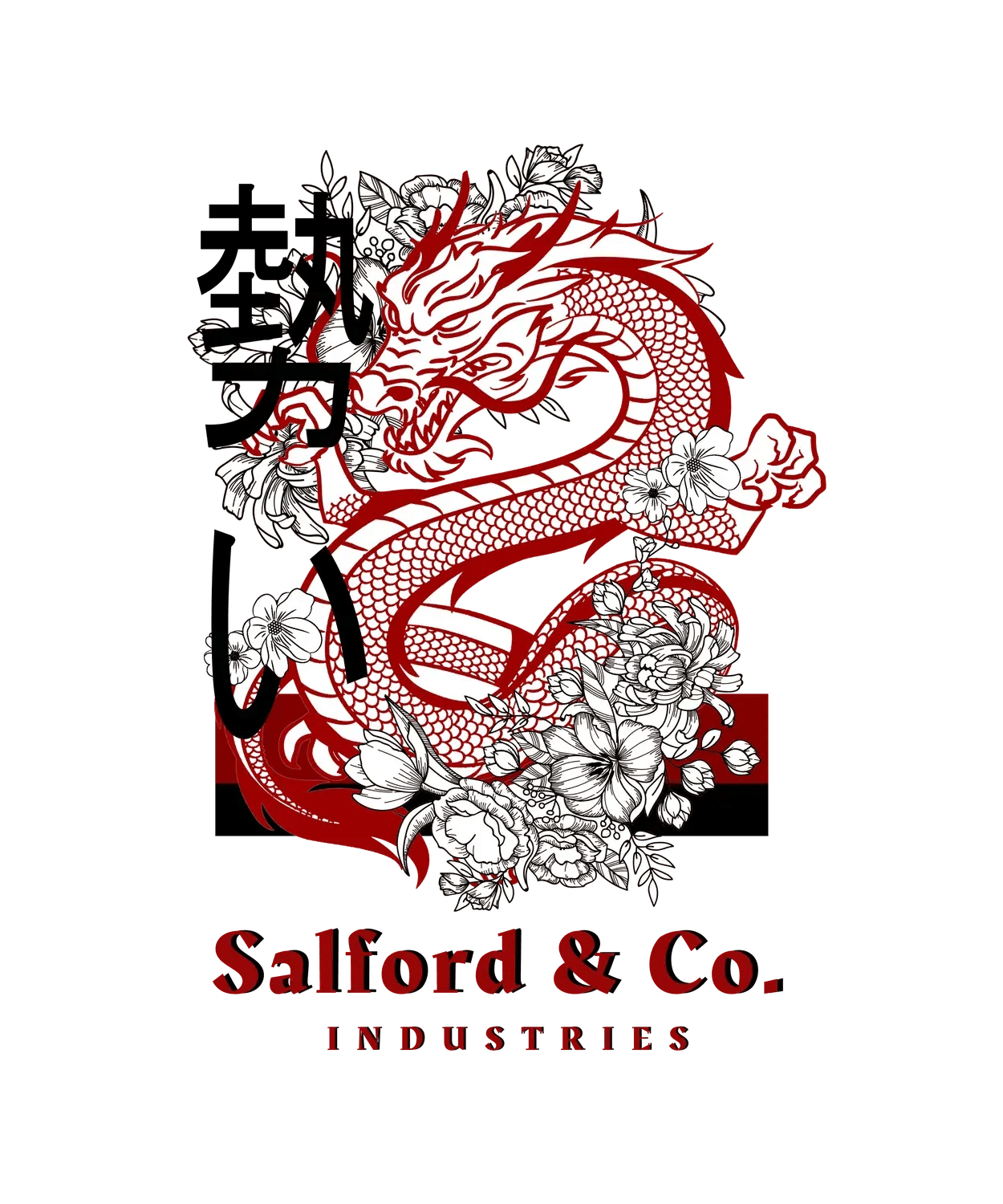 Dragon Floral Art - DTF Ready to Press (original)
