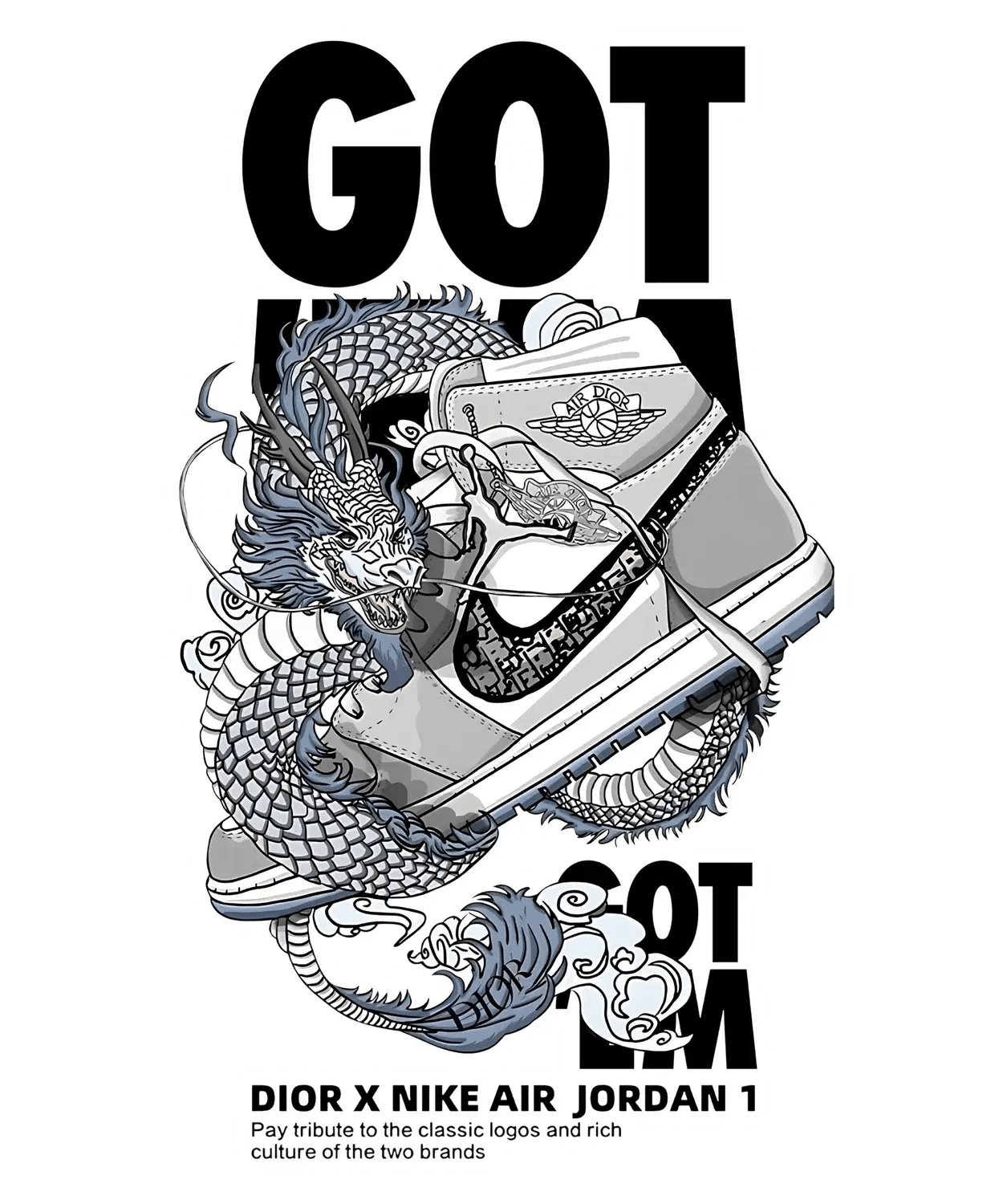 Dragon Sneaker Art - DTF Ready to Press (original)