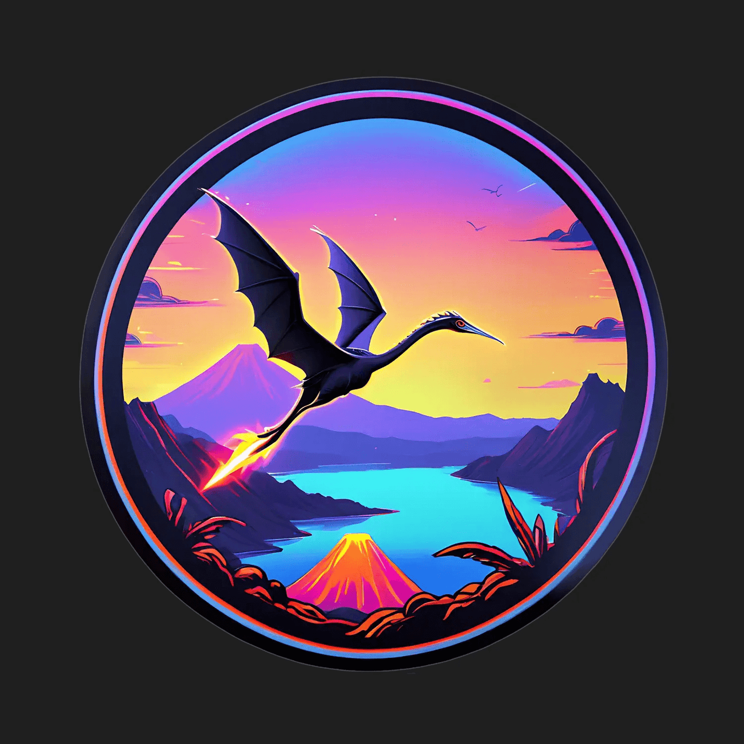 Dragon Sunset - Vibrant Sticker - Heat Press Transfer