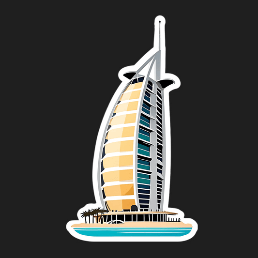 Dubai Skyline - Sail Tower Sticker - Heat Press Transfer