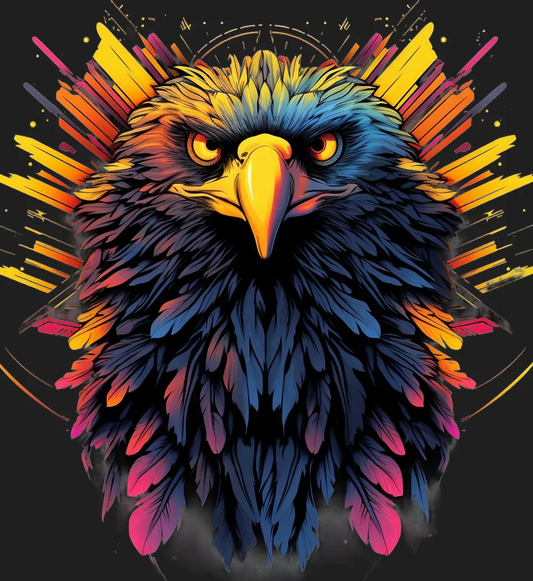 Eagle Splatter Art - DTF Ready to Press - Heat Press Transfer