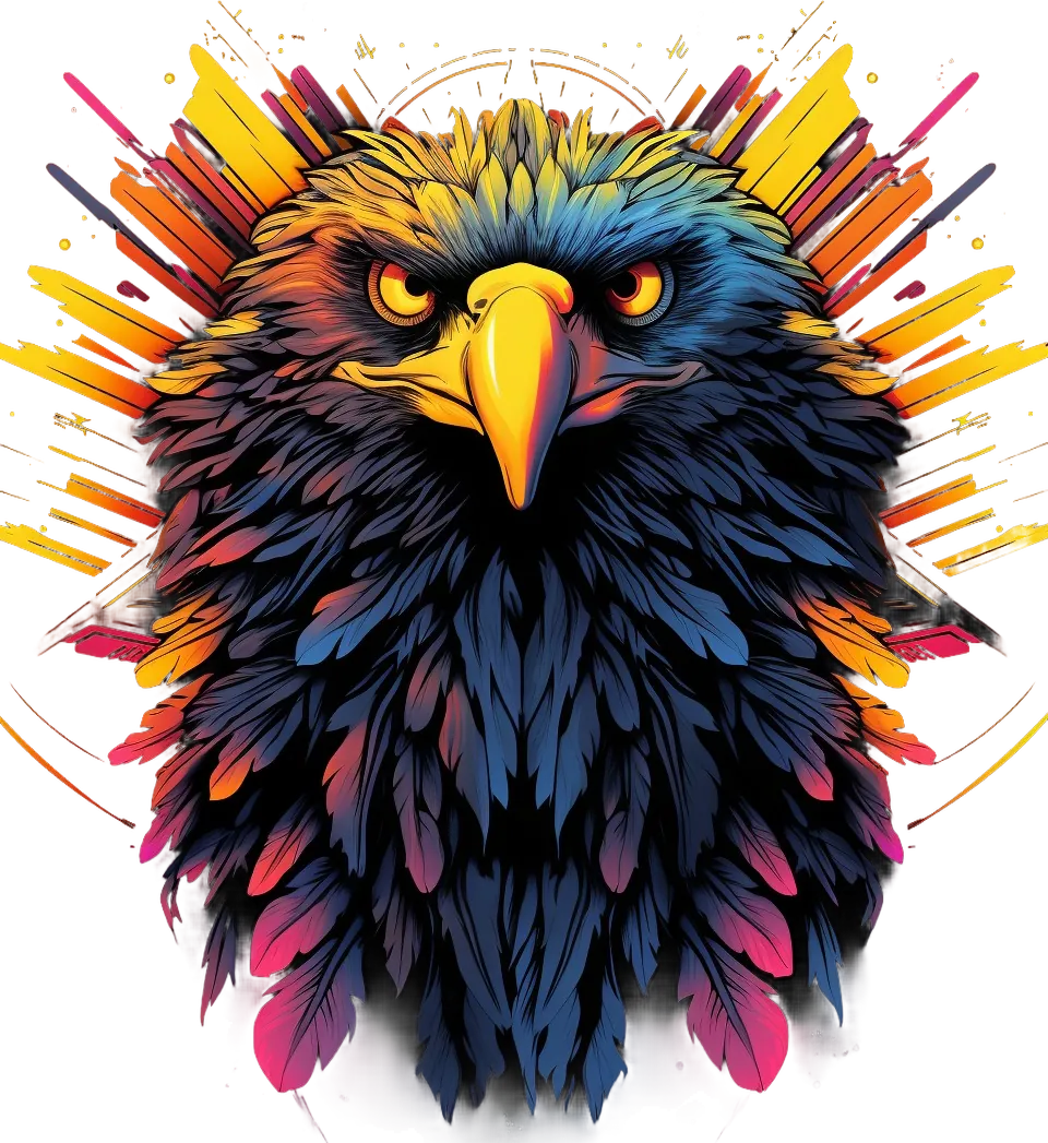 Eagle Splatter Art - DTF Ready to Press - Heat Press Transfer