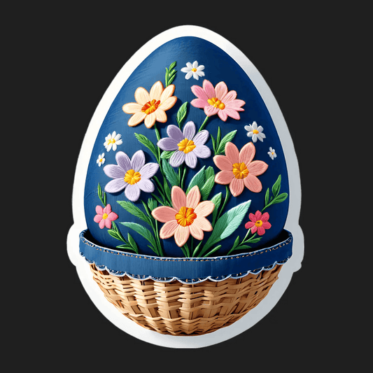 Easter Basket Floral - Sticker - Heat Press Transfer