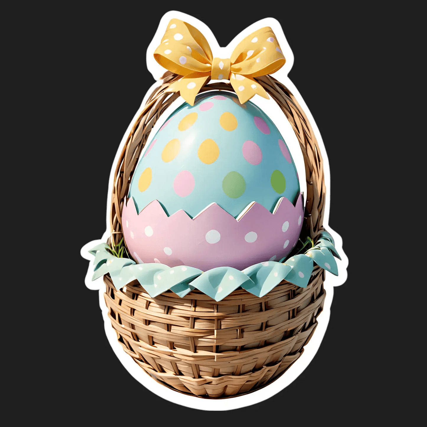 Easter Egg Basket - Sticker - Heat Press Transfer