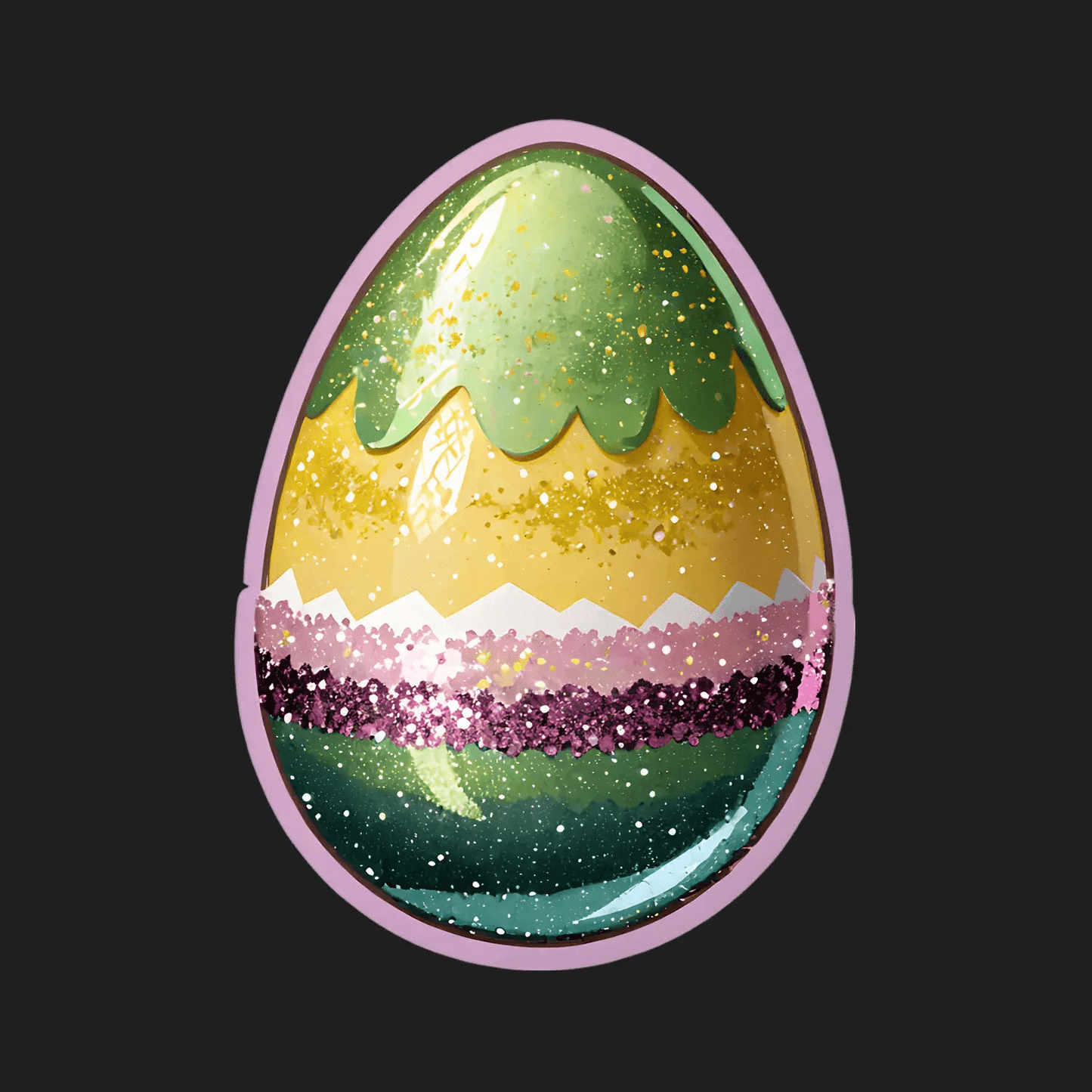 Easter Egg Glamour - Sparkle Sticker - Heat Press Transfer