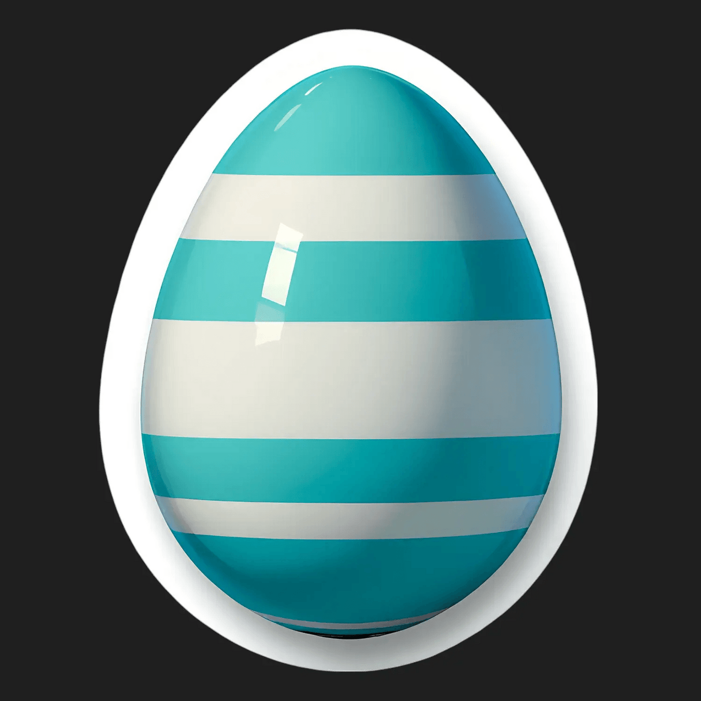 Easter Egg Sticker - Blue and White Striped - Heat Press Transfer