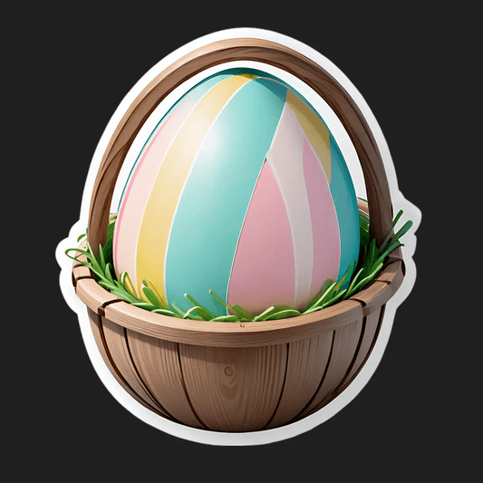 Easter Egg Sticker - Colorful Holiday Decal - Heat Press Transfer