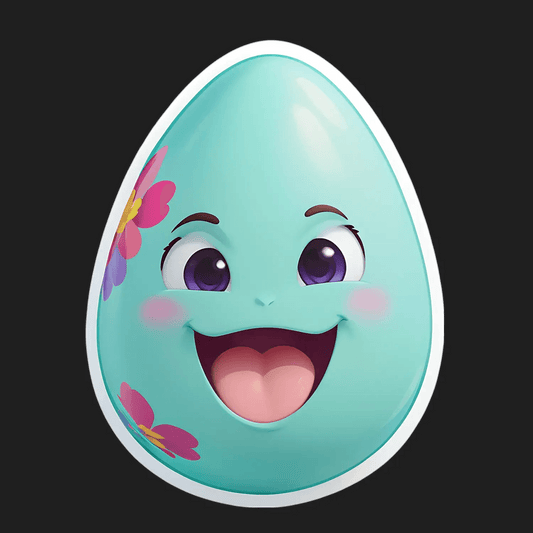 Easter Egg Sticker - Cute Floral Design - Heat Press Transfer