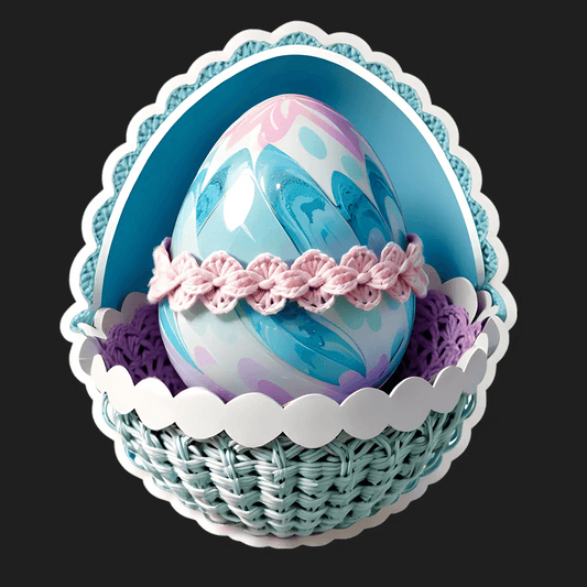 Easter Egg Sticker - Decorative Colorful Motif - Heat Press Transfer