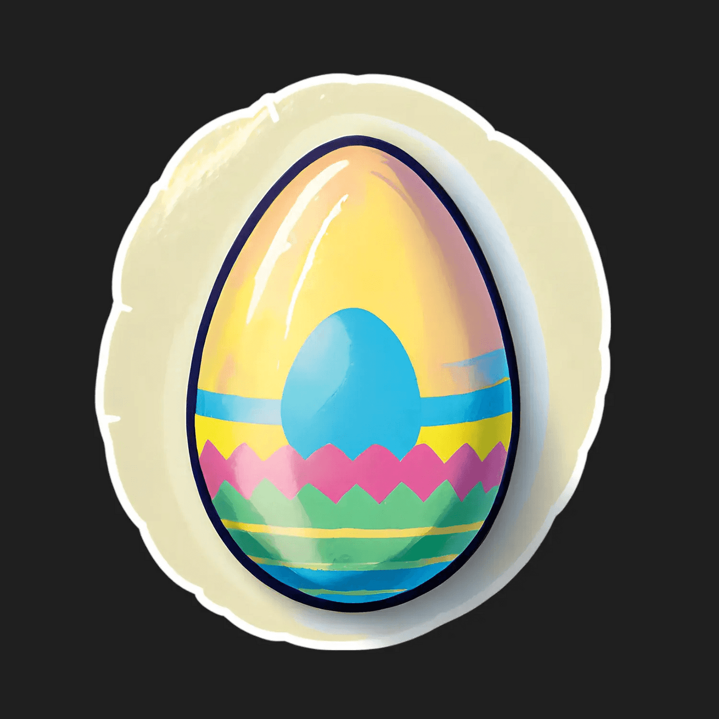 Easter Egg Sticker - Vibrant and Colorful - Heat Press Transfer