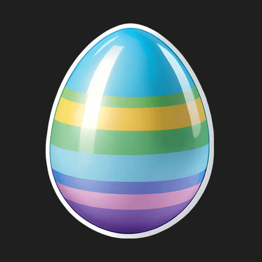 Easter Egg Striped Sticker - Vibrant UV DTF - Heat Press Transfer