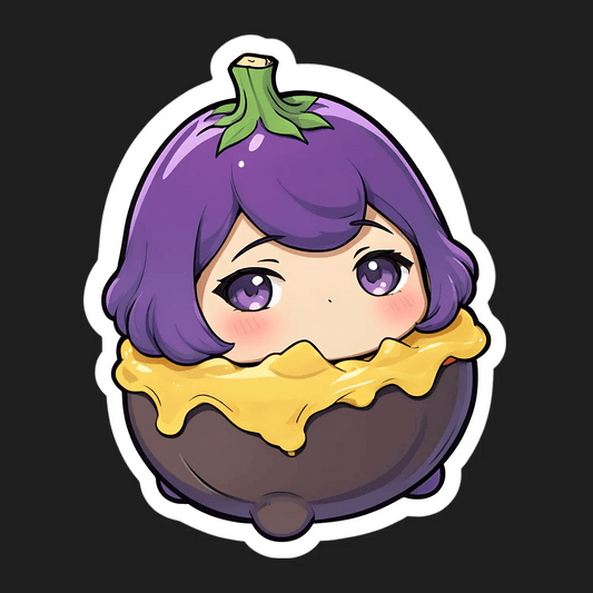 Eggplant Girl Sticker - UV DTF - Heat Press Transfer