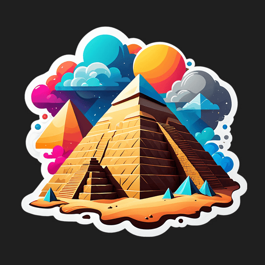 Egyptian Pyramids Colorful Skyline - Sticker - Heat Press Transfer