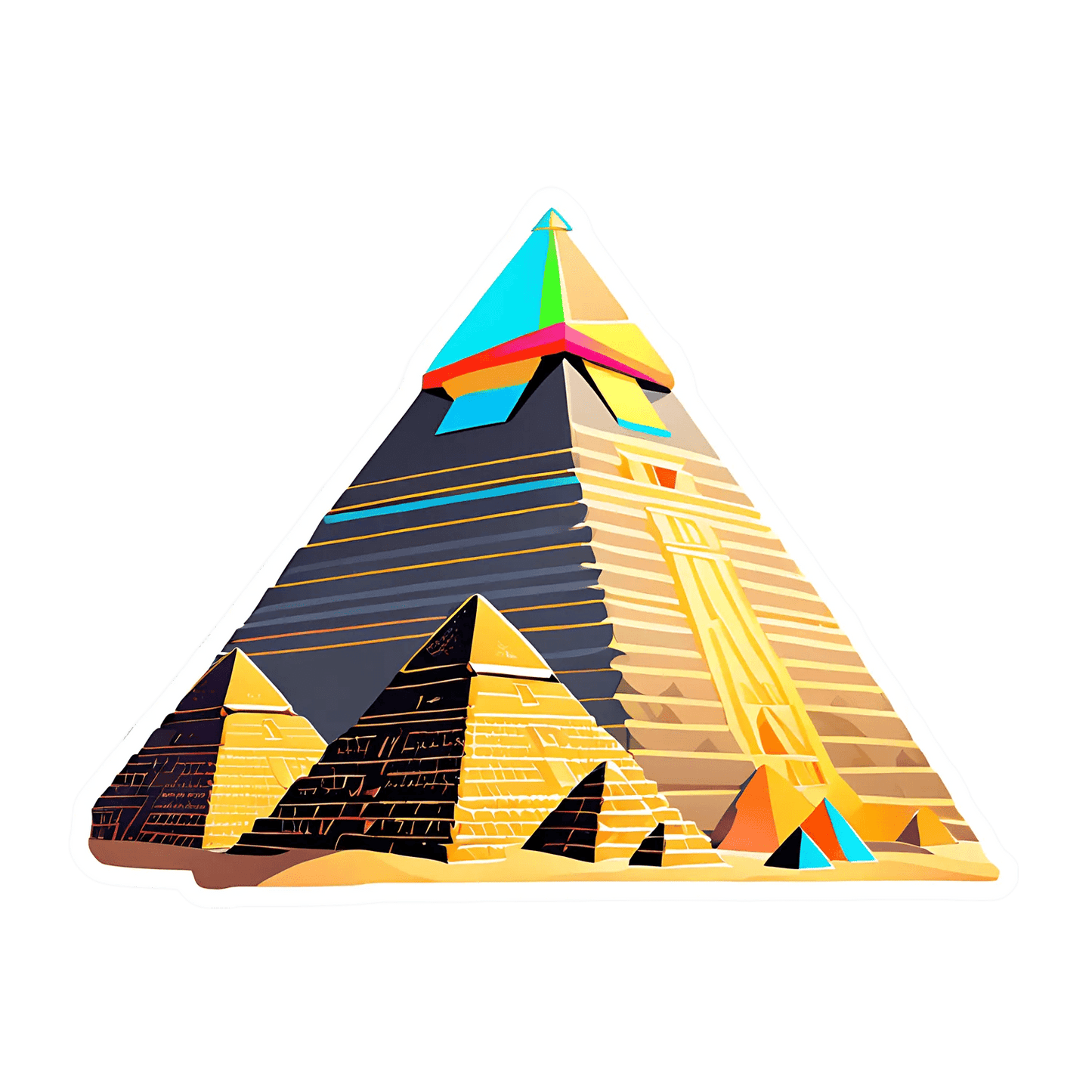 Egyptian Pyramids Sticker - Vibrant Design - Heat Press Transfer