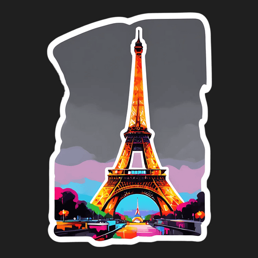 Eiffel Tower Sunset - UV DTF Sticker - Heat Press Transfer