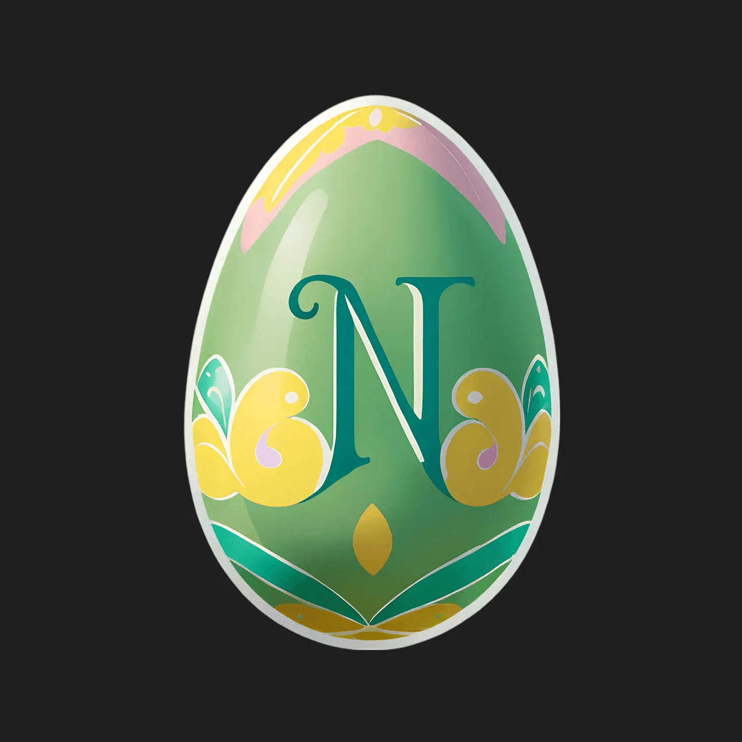 Elegant Monogram N - Sticker - Heat Press Transfer