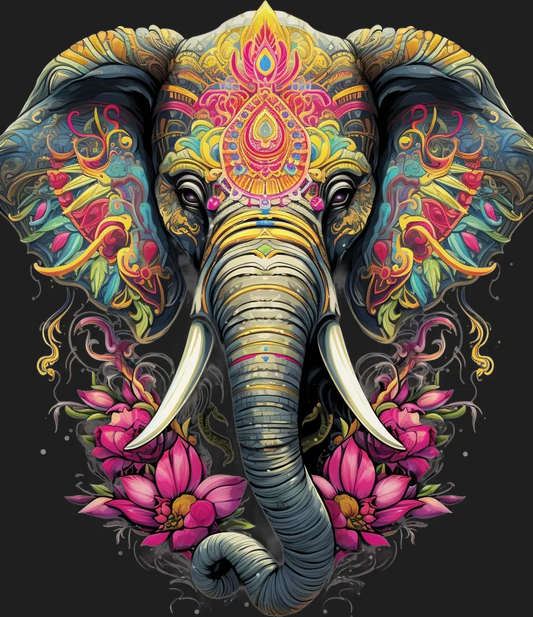 Elephant Mandala - DTF Ready to Press - Heat Press Transfer