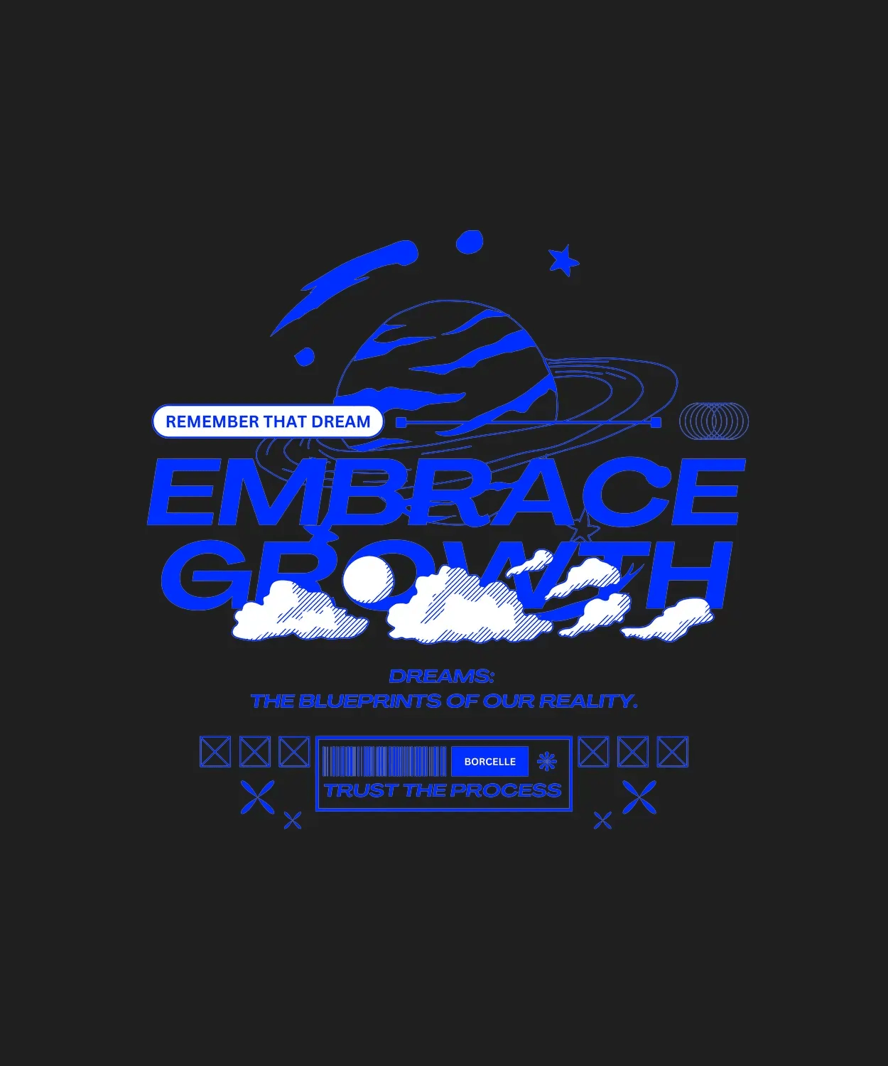 Embrace Growth Motivation - DTF Ready to Press (black_bg)