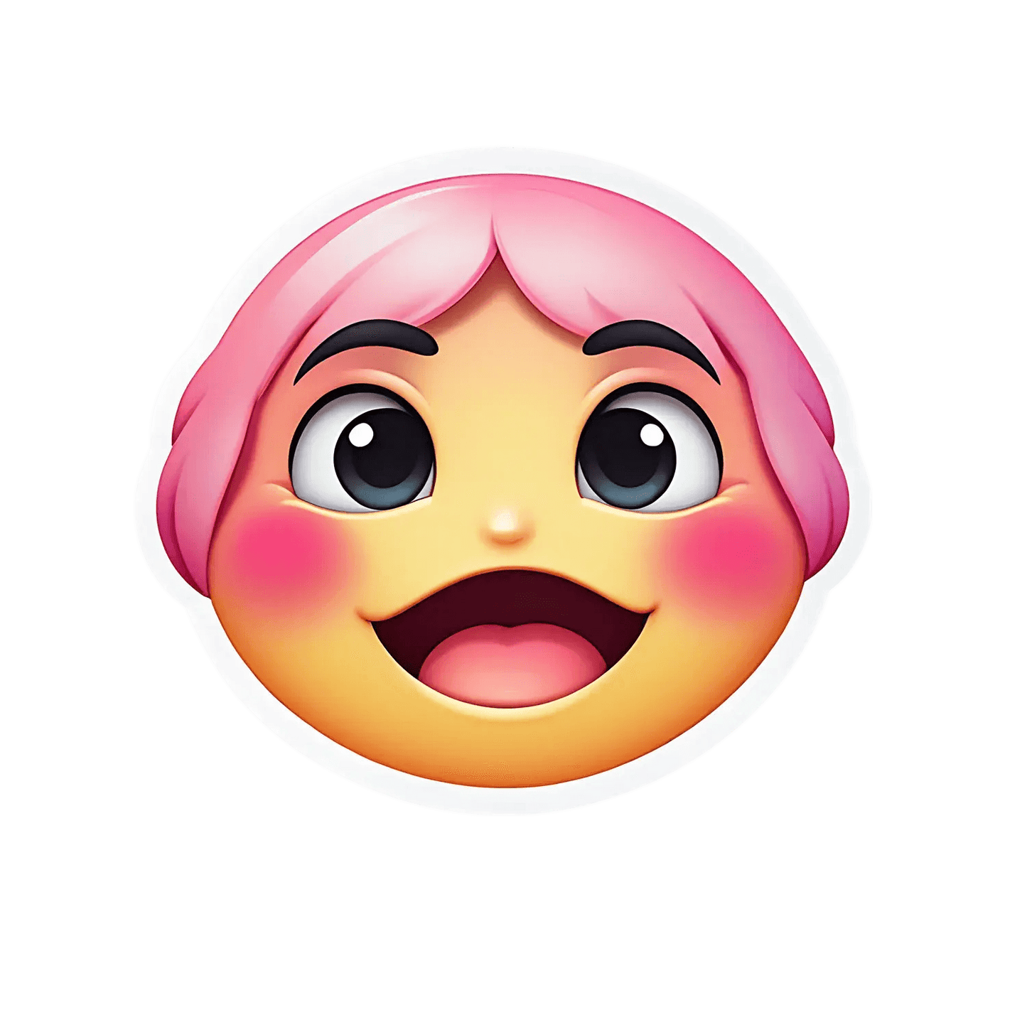 Emoji Girl UV Sticker - Cute & Vibrant - Heat Press Transfer