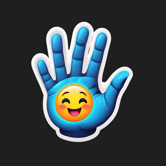 Emoji Hand Sticker - Vibrant and Fun - Heat Press Transfer