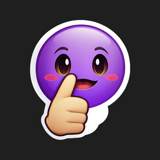 Emoji Quiet Gesture - UV DTF Sticker - Heat Press Transfer