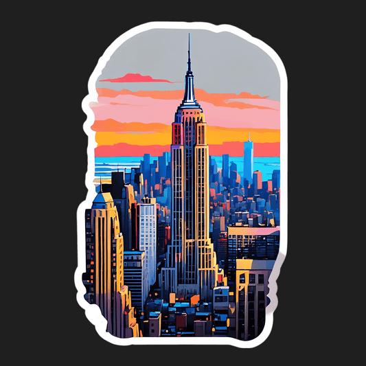 Empire State Building - Sunset Sticker - Heat Press Transfer