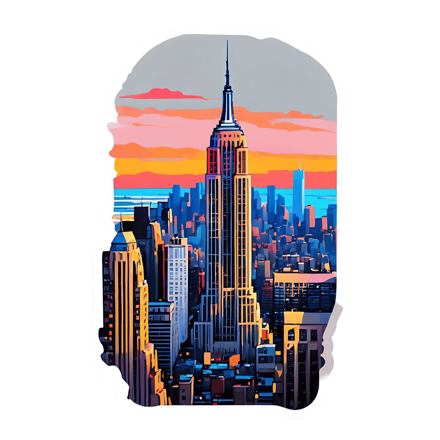 Empire State Building - Sunset Sticker - Heat Press Transfer